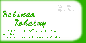 melinda kohalmy business card